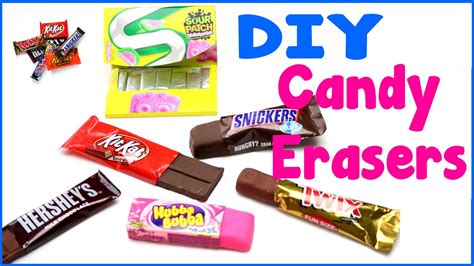 Diy Crafts 6 Easy Diy Candy Erasers Cool Unique Craft Tutorial Youtube