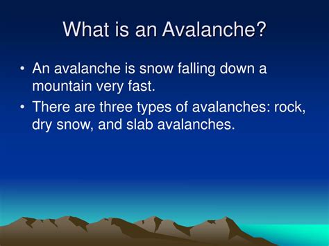 Ppt Avalanches Powerpoint Presentation Free Download Id1819751