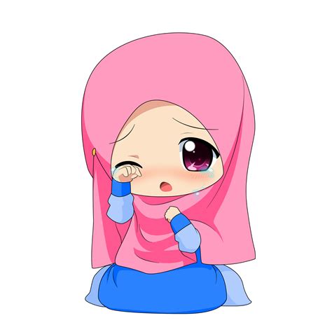 Chibi Muslimah Sedih Menangis (Sad) | Azhan.co