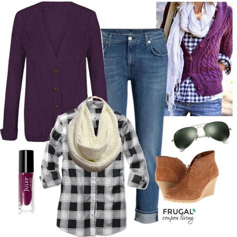 Frugal Fashion Friday Purple Fall Outfit Fall Fashion Using Plum Polyvore Outfit Purple Fall