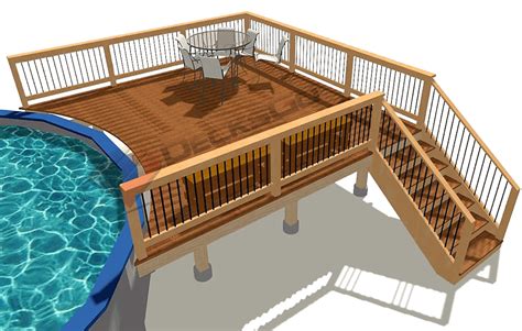 Matching pool and deck height. Basic Rectangle Pool Deck - Decksgo Plans