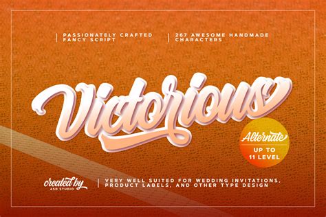 Victorious Is A Bold And Fun Script Thats Perfect For Any Vintage