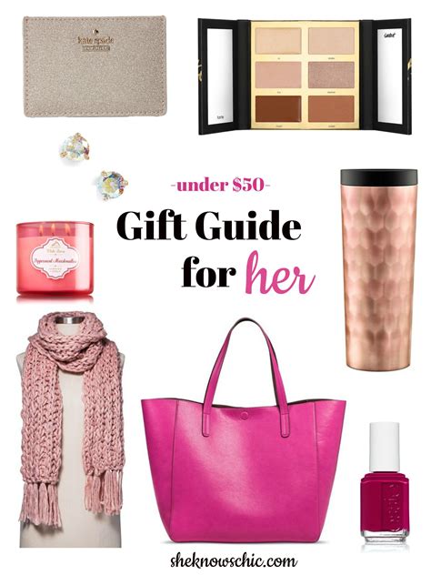Best gifts for her under 50. Under $50 Gift Guide for Her - She Knows Chic | Gift guide ...