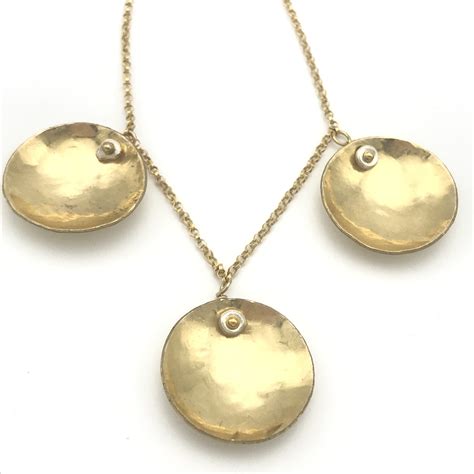 Three Petal Gold Buttercup Necklace Bija Bijoux Jewellery