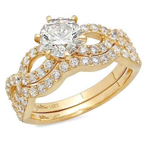 Clara Pucci Ct Round Cut Pave Halo Bridal Engagement Wedding Ring