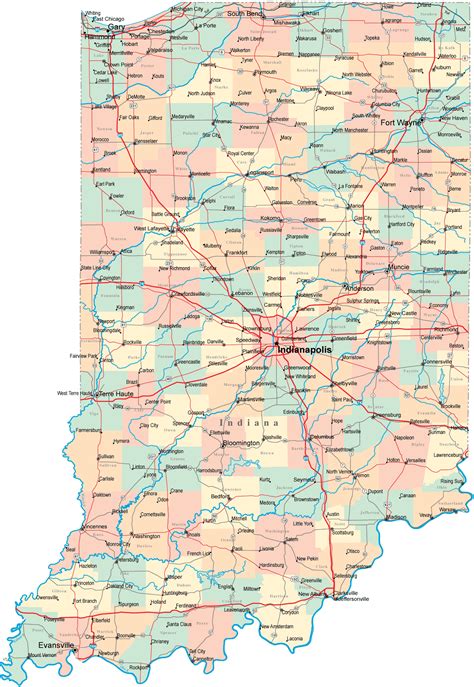 Indiana Road Map In Road Map Indiana Highway Map