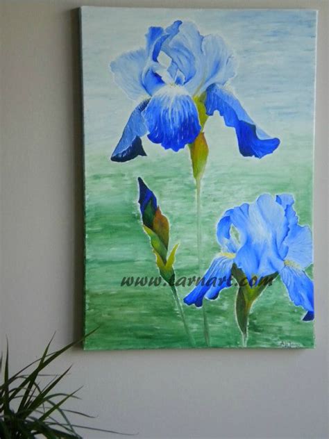 Blue Flowercanvas Wall Artoriginal Artwork Modern Oil Painting