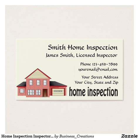 Home Inspection Inspector Business Card Home Inspection Business Cards