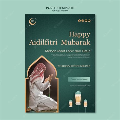 Free Psd Hari Raya Aidilfitri Concept Poster Template