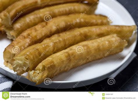 Churros With Hot Chocolate Stock Image Image Of Brown