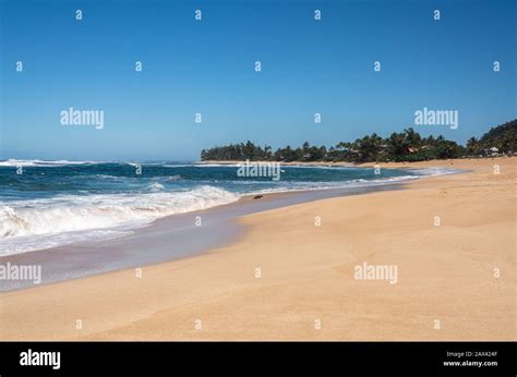 Almost Deserted Sandy Beach At Sunset Beach Park Near Banzai Pipeline