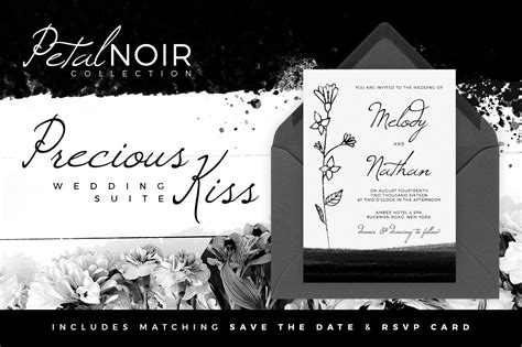 Petal Noir - Precious Kiss | Invitation Templates ~ Creative Market