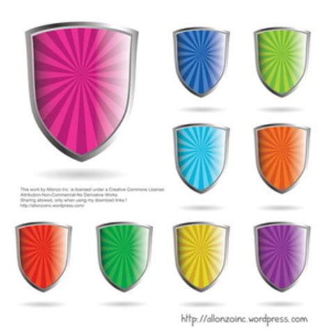 Glossy Shields 2 Freevectors
