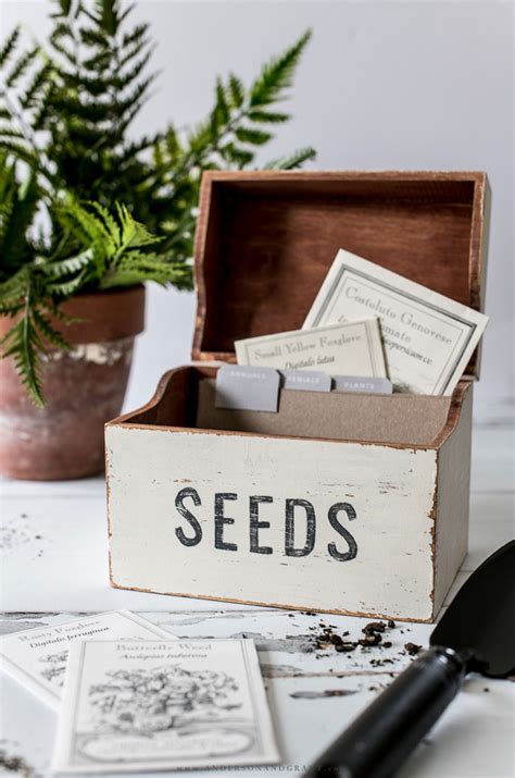 The culinary herb garden kit comes in a cute and compact timber planter box. How to Make a Plant Seed Storage Box + Free Printable ...