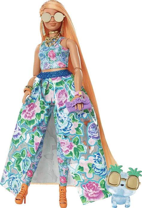 Buy Barbie Extra Fancy Doll In Floral Leggings And Orange Hair Extra