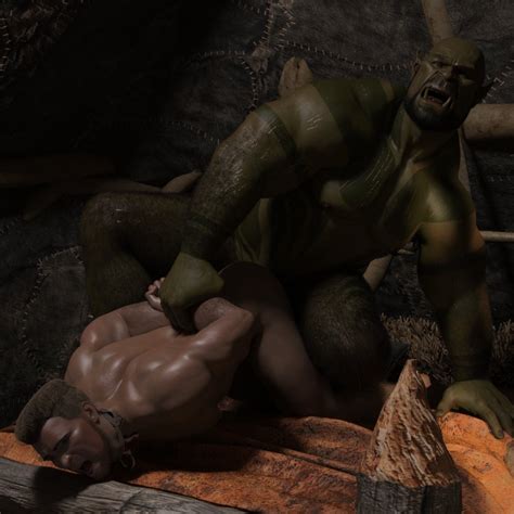 Rule 34 1human 1orc 3d 3d Artwork 3d Model Abused Abused Male Anal