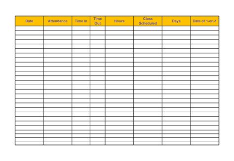 Free Printable Attendance Record Template
