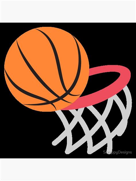 Basketball Emoji Metal Print By Scrappydesigns Redbubble