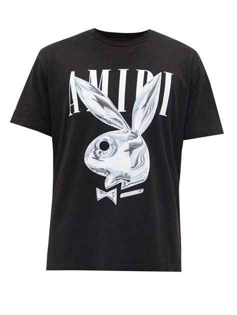 Amiri X Playboy Bunny Print Jersey T Shirt In Black For Men Lyst Uk