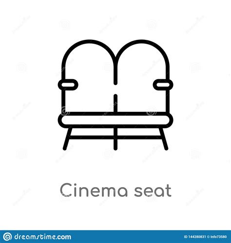 Outline Cinema Seat Vector Icon Isolated Black Simple Line Element