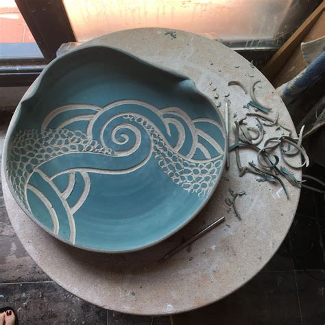 Ceramics Pottery Homedecor Plate Sgraffito Wip