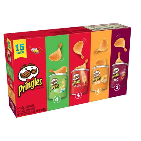 Pringles Grab And Go Stack Potato Crisps Variety Pack 206 Oz 15 Count