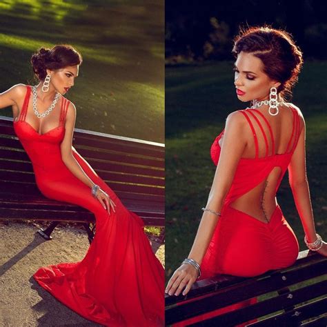 Red Prom Dresses 2015 Sexy Sweetheart Neckline Backless Mermaid Fit And