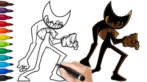 How To Draw Nightmare Ink Bendy Indie Cross Friday Night Funkin Fnf