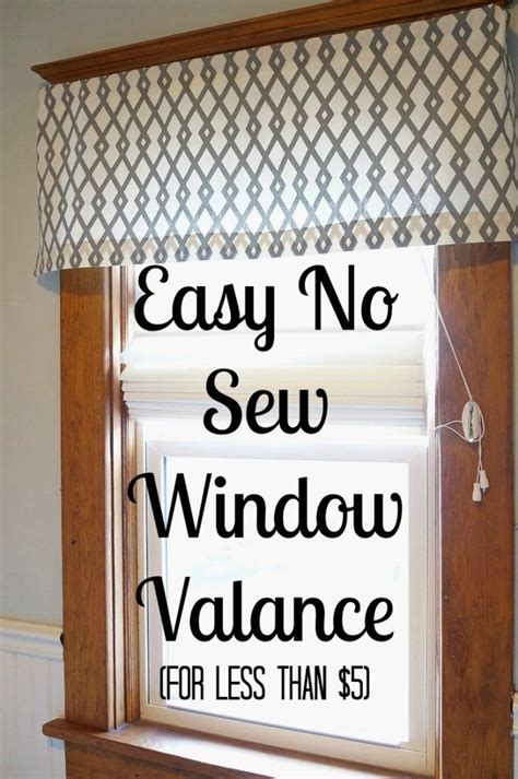 This bathroom curtain idea has a nautical theme, with white, navy, red and pale blue colors and patterns of boats. Easy DIY No Sew Window Valance | Window valance diy, Diy ...