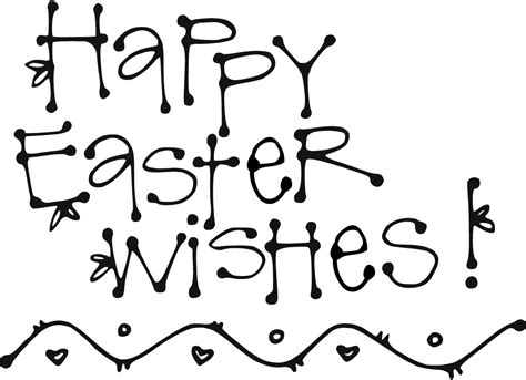 Happy Easter Clip Art Black And White For Kids Black Happy Easter