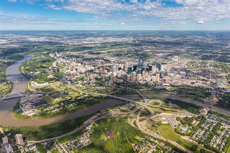 Aerial Photo Downtown Edmonton Skyline