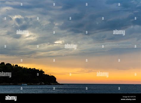 Magical Sunset Over The Adriatic Sea Stock Photo Alamy