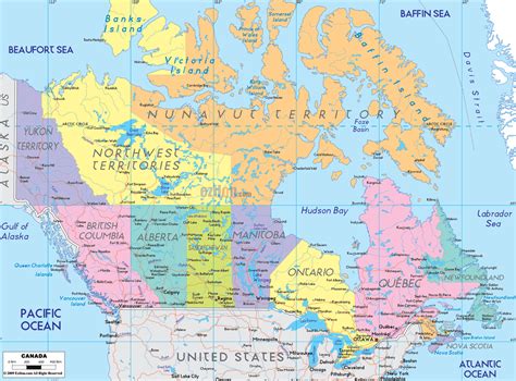 Map Of Canada With 10 Provinces And 3 Territories Ezilon Maps