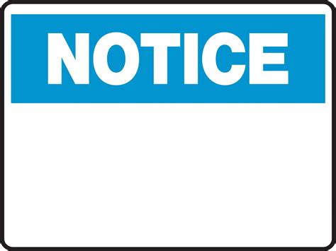 Notice Sign Blank Insert Custom Text Property Signs