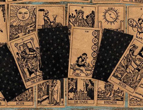Tarot Cards Printable Tarot Deck Vintage Style Tarot Etsy Canada