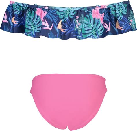 Snapper Rock Off Shoulder Bikini Voor Meisjes Rain Forest Multi