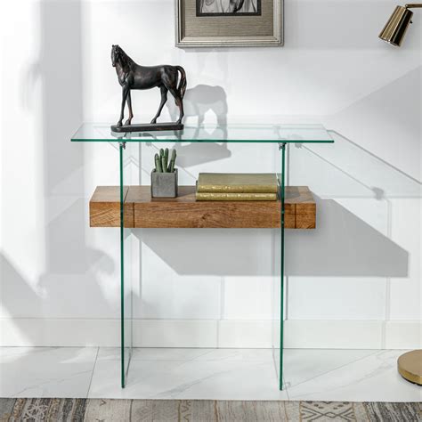 Ivinta Narrow Glass Console Table With Storage 31 5 Modern Sofa Tab Ivinta