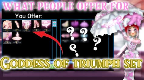 What People Offer For New Goddess Of Triumph Set Royale High Youtube