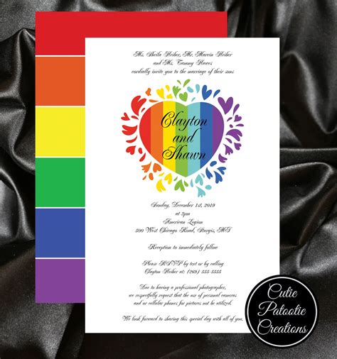 Pride Wedding Invitations By Cutie Patootie Creations Lgbt Wedding Our