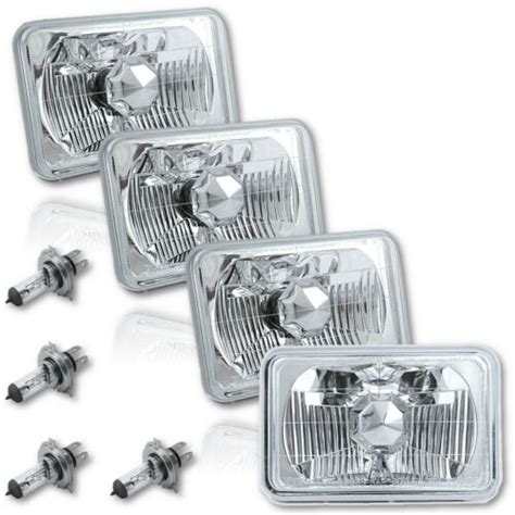 4x6 halogen semi sealed h4 headlight headlamp bulbs diamond crystal clear set ebay