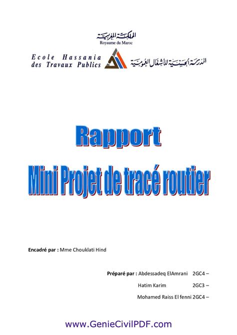 [PDF] rapport tracé routier | Genie Civil PDF