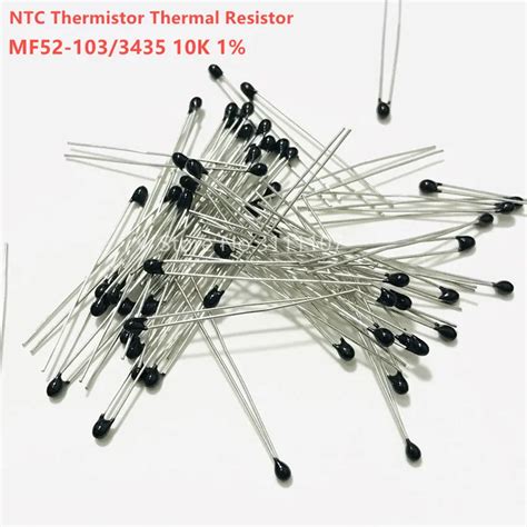 20pcs lot thermistor ntc mf52 103 3435 10k ohm 1 temperature sensor thermal resistor buy at