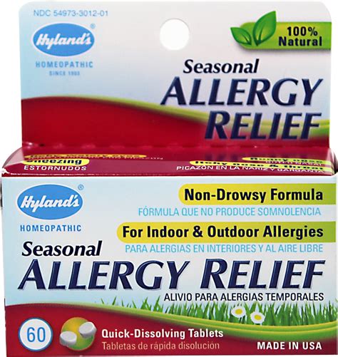 Hylands Seasonal Allergy Relief 60 Tablets Puritans Pride