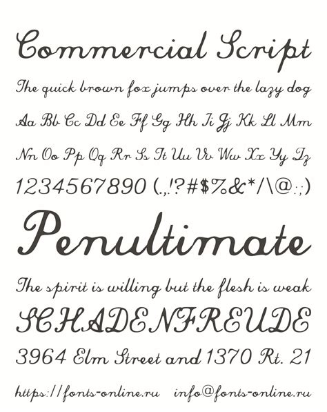 Commercial Script Font
