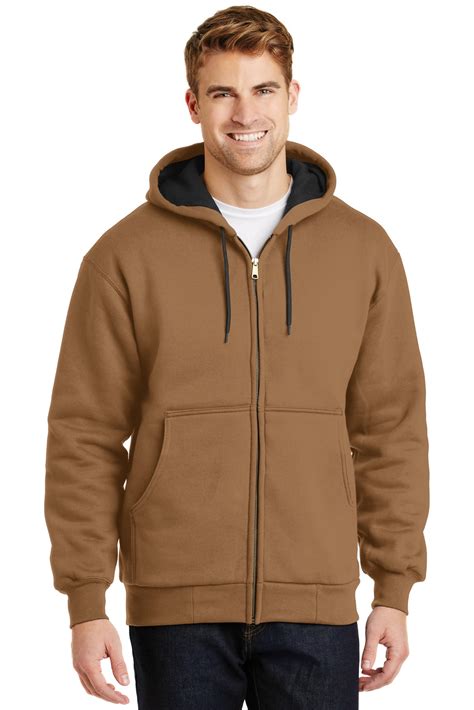 Cornerstone Heavyweight Full Zip Hooded Sweatshirt With Thermal Lining Cs620 Bender Apparel