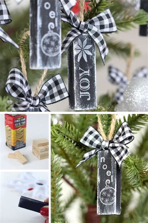 Idea To Create Christmas Ornaments Using Jenga Blocks Christmas