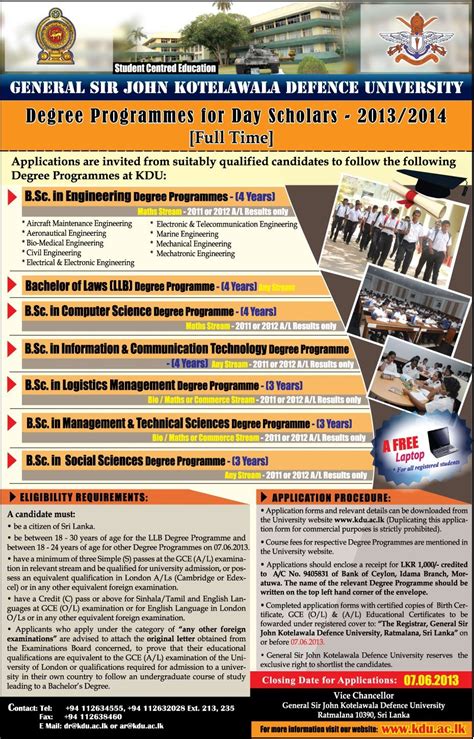 Tuition fees for home students. 4 Years LLB Degree at Kotelawala Defense University, Sri Lanka