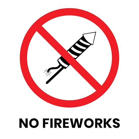 Premium Vector No Fireworks Sign Sticker With Text Inscription On