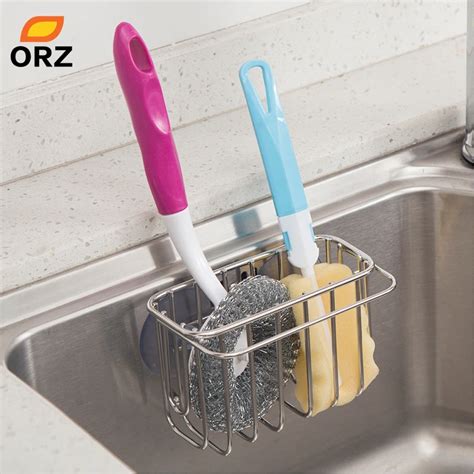 Orz Kitchen Sink Caddy Drainer Rack With Suction Cup Bathroom Storage