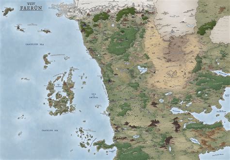Full Color Western Faerûn Map Dungeons And Dragons Etsy Singapore